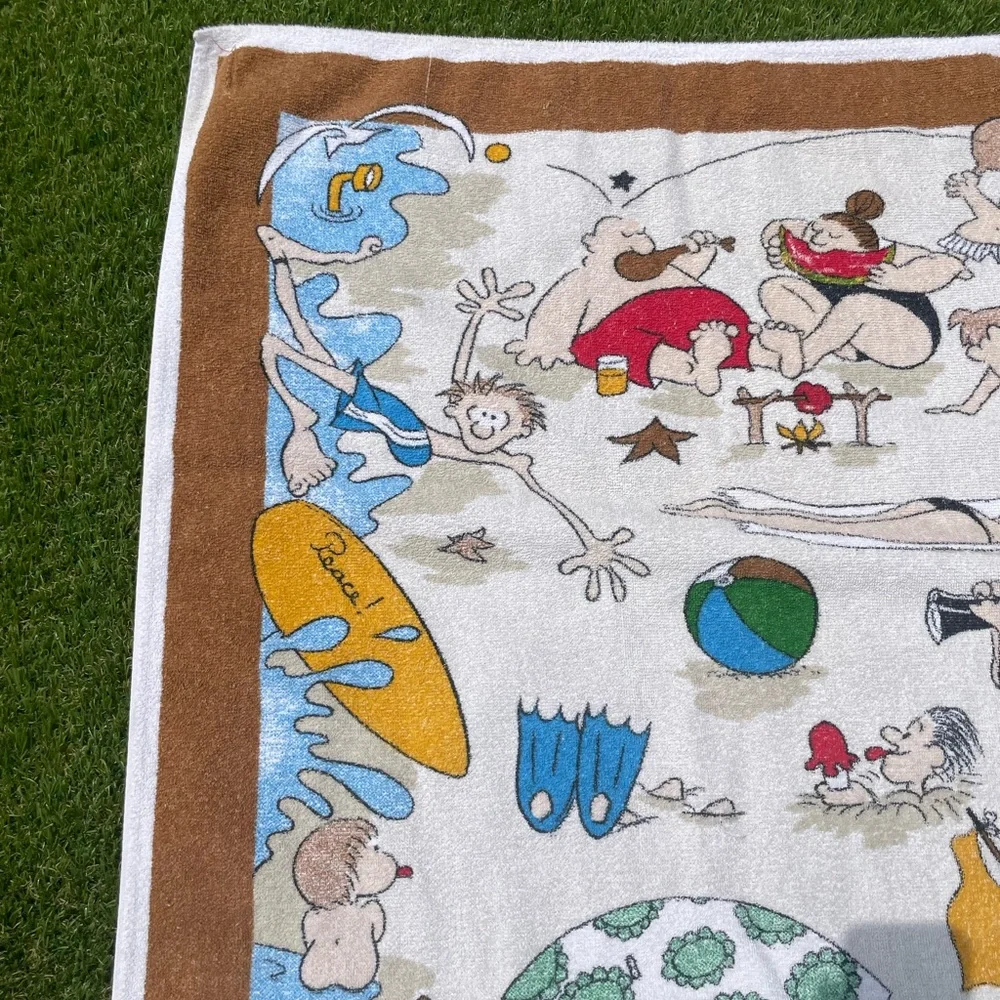 Vintage 1980s Cartoon Beach Towel